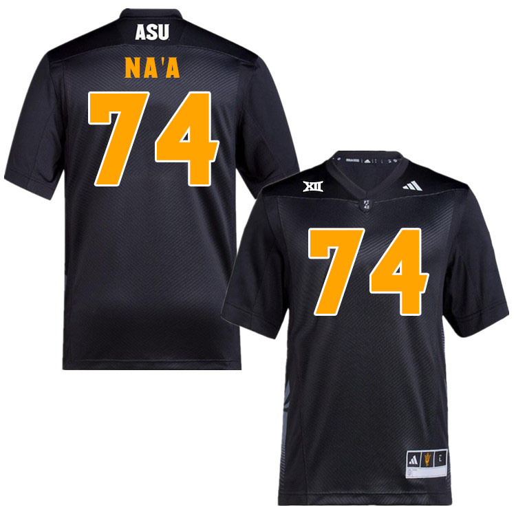 Men #74 Sean Na'a Arizona State Sun Devils College Football Jerseys Stitched-Black